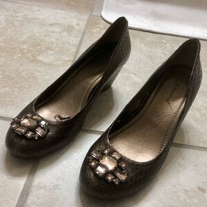 Elegant Brown Embellished Women's Shoes